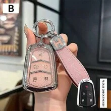 Funda para llavero de Cadillac para XT5 XT6 CT6 XT4 XTS CT5 SRX ATSL, cadena de llaves de coche de TPU sólido, de color, casual y linda, regalo para días festivos - Unitalla - Ver 12
