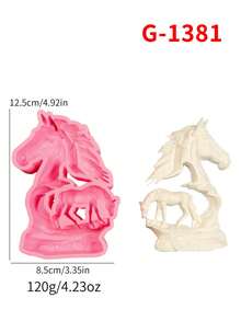 1pc Horse Head Shaped Candle Silicone Mold - C-pink - View 5
