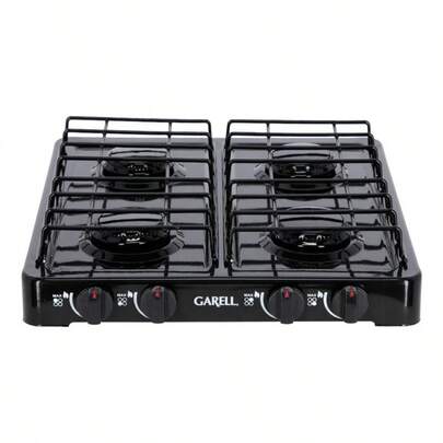Parrilla/estufa Mesa De Gas De 4 Quemadores Envio Gratis Color Negro