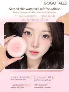 GOGO TALES Kem che khuyết điểm và kem nền dạng cushion Porcelain Light-Infused, kem che khuyết điểm dạng lì và kem nền dạng cushion lâu trôi, kiểm soát dầu, bảng màu 2 trong 1 dành cho da hỗn hợp, da dầu và da khô, phù hợp cho học sinh, GOGOTALES - G02 Khỏa thân thật - Xem 3
