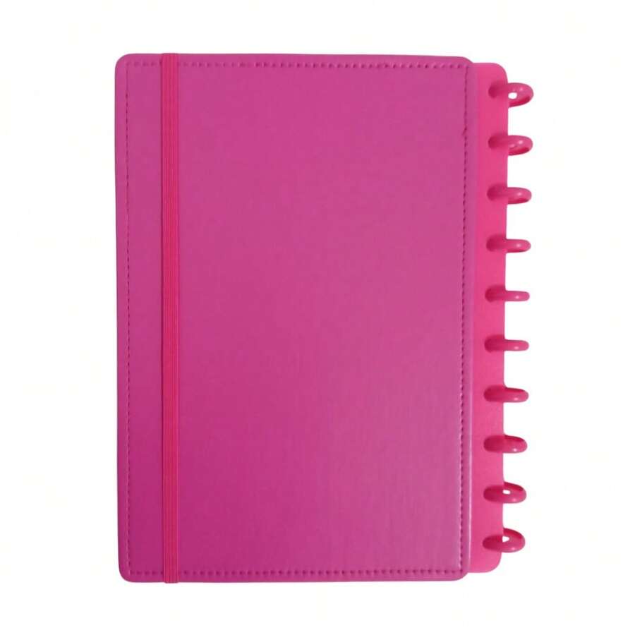 Smart Notebook A4 Black Planner Diary Detachable Refill Removable Discs Study Cover - Dark Pink - View 1