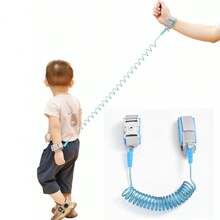 1pc Baby Anti-Lost Wrist Link Traction Rope With Key Lock, Safety Anti-Lost Spring Retractable Rope Wristband
