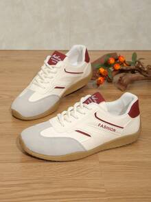 Bestselling Breathable Casual Sneakers, Women's 2025 Spring New Versatile Leisure Sports Skateboard Shoes, - Red - View 2