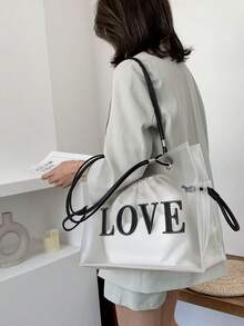 Túi đeo chéo cỡ lớn trong suốt bằng chất liệu jelly phiên bản Hàn Quốc mới năm 2025 dành cho nữ. - trắng - Xem 10