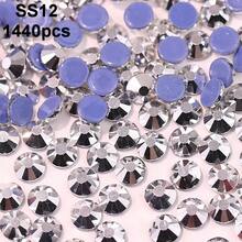 SS6 2mm-SS12 3mm，1440颗/包；SS16 4mm，720颗/包；SS20 4.8mm，360颗/包；SS30 6.4mm，288颗/包；圆形平底玻璃水晶水钻，多色水晶宝石，DMC热熔珠，适用于DIY美甲、服装、包包、鞋子、工艺品、闪亮美甲贴纸装饰