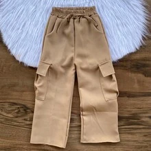 Girls' Tailored Trousers, Sizes 4 To 16, Fashionable For Little Bloggers - 駝色 - 查看 1