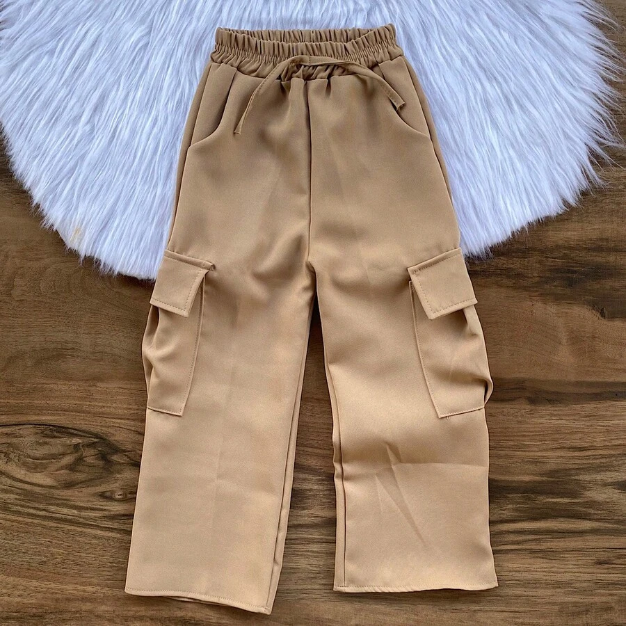 Girls' Tailored Trousers, Sizes 4 To 16, Fashionable For Little Bloggers - 駝色 - 查看 1