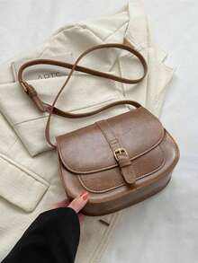 复古葡萄牙马鞍包，女士斜挎包，休闲百搭，尽显欧式风情，半圆形设计，可斜挎于肩部腋下——适合购物、学生等场合。 - 彩色 - 查看 11