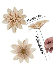 5/12 Stück Künstliche Gerbera Gänseblümchen Blumen mit Stielen, Seidenblumen Deko für Zuhause, Esszimmer, Outdoor Garten, Party, Geschenk, Braut Handgelenk Corsage, Valentinstag Muttertag, DIY Hochzeitssträuße Kranz, Vorgarten, Brautstrauß - Champagnerfarben - Übersicht 3