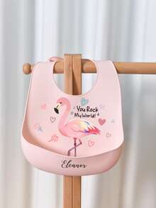 3pcs/2pcs/1pc Customized Baby Bibs, Soft Silicone, Adjustable, Easy To Clean, Comfortable, Flamingo, Love Messenger (Pigeon), Flower, Pattern Options, Suitable For Boys And Girls Personalized Gift, Valentine's Day Style, All Season - Multicolor - View 5