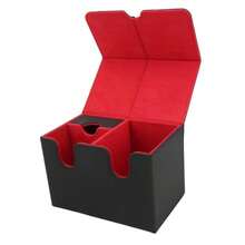 Estuche para Baraja de Cartas para Cartas Coleccionables Caja de Almacenamiento para Tarjetas con Capacidad para Más de 160 Tarjetas Cajas para Tarjetas Commander con Cierre - negro rojo - Ver 1