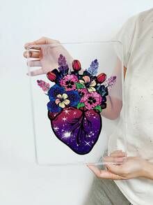 Valentine's Day Heart Pattern Transparent Flat Case, Colorful Floral Heart Flat Case, Galaxy Starry Sky Print Transparent Soft Case, Aesthetic, Compatible With IPad Case, Shockproof Aesthetic Cover, Compatible With IPad Accessories, Kindle Case, Compatible With IPad Cases 11th Generation, Cover, Compatible With IPad Protective Shell A16, Suitable For 10th Generation Compatible With IPad Protective Case, Compatible With IPad Accessories S Quick Ship Gifts - Clear - View 26