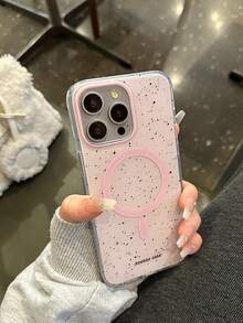 Minimalist Blue & Pink Splash Ink Couple Matching Magnetic Phone Case, Compatible With IPhone 17 Pro Max, 16 Pro Max, 15 Pro, 14, 13, Cute & Fashionable For Girls - Multicolor - View 7