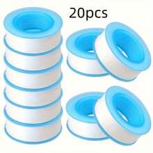 1/3卷装聚四氟乙烯（PTFE）管道密封胶带 - 白色螺纹密封胶带，适用于防漏连接，适配欧洲和美国标准管螺纹，耐用塑料胶带，适用于淋浴喷头、水龙头、管道和排水系统，可用于水龙头漏水维修，易于粘贴，粘性强，适合DIY管道维修，可精准缠绕，高品质密封剂，家居维护 - 彩色 - 查看 12