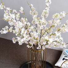 1 Piece/2 Pieces/3 Pieces, Artificial Cherry Blossoms, Peach Blossoms, 106 Cm Long, 4 Branches Per Plant, Artificial Plants, Green Artificial Plants, Polyester Fabric, Durable, Modern And Simple Style - Multicolor - View 10