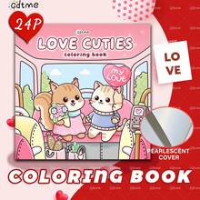 GDTME 甜蜜时光系列涂色书，可爱温馨，充满梦幻甜蜜的爱情故事，提供轻松的涂色空间，是送给涂色爱好者的礼物，也适合作为情人节礼物、返校文具、闺蜜节礼物和办公用品。尺寸：7.9 x 7.9 英寸。 - 彩色 - 查看 5