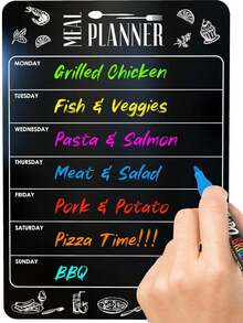 1 pieza/Calendario magnético de borrado en seco de resina - Planificador mensual de pizarra blanca para refrigerador, calendario magnético de fácil borrado para organización del hogar, tablero de corcho, tablero de alfileres, tablero de visión - Multicolor - Ver 9