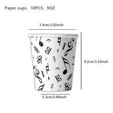 51/81 件音符和歌唱主题纸质餐具 | 包括餐盘、甜点盘、纸杯、餐巾纸和桌布 | 适用于婚礼、生日、毕业典礼、新年、感恩节、野餐、露营和其他派对用品。 - 彩色 - 查看 18