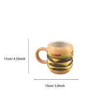 Valentine's Day Donut, Burger, Ice Cream Cone Shaped Ceramic Mug, High-Quality Milk, Breakfast, Coffee Cup - Multicolor - View 4