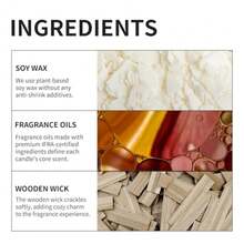 Scented Soy Candle With Wooden Wick Amber Jar Crackling Candle Perfume Aroma Healing Gift 4oz Late Night S*X - 琥珀色 - 查看 5