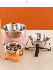 1个高脚不锈钢宠物碗，猫碗，水碗和食碗，防震可拆卸猫碗，高脚颈部保护，适合幼犬、犬、猫等小型宠物饮水和进食，多种颜色可选。 - 500ml - 查看 9