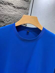 Spooky Island Amusement Park Skull Print T - Shirt,Comfortable Casual Short Sleeve, 220 Grams Heavyweight 100 Percent Cotton Graphic T Shirts,Men's Gifts,Funny T-Shirt,,Valentine's Day - 藍色 - 查看 3