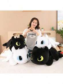 1pc Toothless Plush Doll - Soft Stuffed Night Fury Dragon Doll, Cuddle Pillow For Bedroom, Sofa, Car, Office, Birthday, Holiday, Perfect Gift