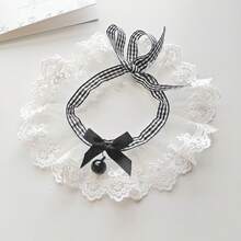 1pc Cute Bow Tie Cat Collar, Pet Scarf Bib Knitted Neck Decoration, Adorable For Pet Photo Shoot - Black - View 11