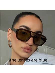 A Pair Of Bohemian-Style Glasses, Women's Design, Suitable For Both Men And Women, Perfect For Vacation, Travel, And Photo Shoots. Made Of Bohemian PC Material, Non-Prescription Women's Glasses, Suitable For All Seasons.  Boho    PC    None - 黑色 - 查看 2