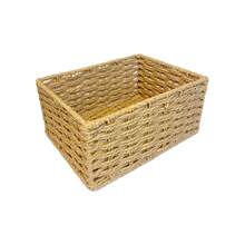 1pc Beige Wicker Storage Basket, Handwoven Rattan Basket, Portable Rattan Storage Box, Handmade Organizer Basket, Gift Basket, Bedroom/Dorm Storage, Home Decor, Suitable For Valentine's Day, Halloween, Christmas Gifts - Multicolor - View 5