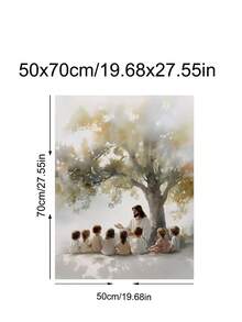 1 pièce Jésus enseignant aux enfants, paysage, art LDS, portrait aquarelle de Jésus-Christ, peinture de Jésus, décoration de maison chrétienne, art chrétien moderne pour la maison, cadeau idéal pour les amis, impression d'art pour la chambre à coucher, décoration de salon - Multicolore - Voir 16