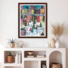 EMIEAUFG Diamond Art Kits For Adults, Urban Christmas Snow Scenery Diamond Painting Kit For  And Beginners, 5D Round Full Drill Craft, Home Wall Decor 12\ X 16\ - SR76 - View 3