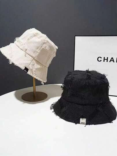 1顶复古毛绒宽檐格子渔夫帽，可折叠可水洗，男女通用，四季皆宜