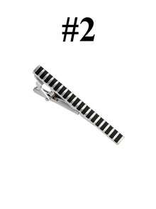 男士领带夹四件套，适用于普通窄领带 - 彩色 - 查看 15