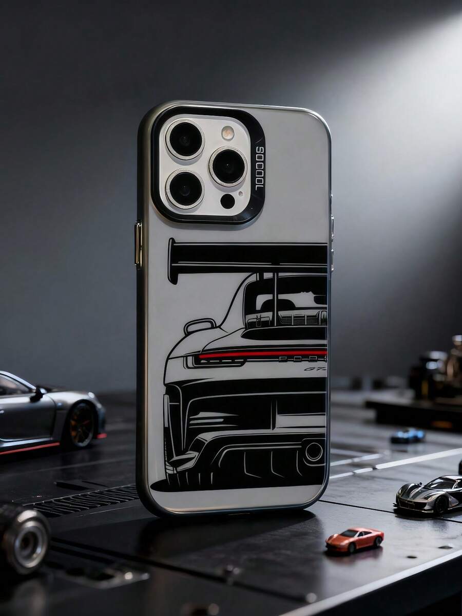 1pc TPU+PC Matte Finish Racing Car Design Shockproof Protective Phone Case, Compatible With IPhone 17 Pro Max/16 Pro Max/17 Pro/17/16 Pro/16/15/14/13/12/11/Pro/Pro Max/X/XR/XS/XS Max/7/8/Plus, Galaxy S25 Ultra/S24 Ultra/S23 FE/S23 Ultra/S25/S24/S23, A56/A55/A54/A36/A16/A15/A05/A06, Ideal Choice For Auto Enthusiasts - Multicolor - View 1
