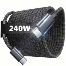 240W 1-3pcs [3.3/6.6/10ft] USB-C To Type-C Fast Charging Cable, Compatible With IPhone 17/16/15 Pro Max Car Charger, Tangle-Free Braided Type-C To Type-C Cable, Compatible With Samsung S25/24, IPad Air/Pro - Multicolor - View 15