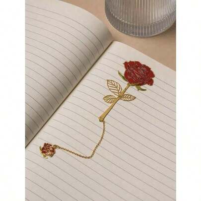 1pc Metal Rose  Elegant Bookmark, Luxury Hollow Bendable Flower Bookmark, Perfect Gift For  Book Lovers, Teachers, Valentine's Day, Graduation, Back To School, Mother's Day, Birthdays