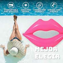 TendenciaCama Flotante Inflable Labios 1.8m Pvc ColchonetaCalidad premium - labios rosados - Ver 4