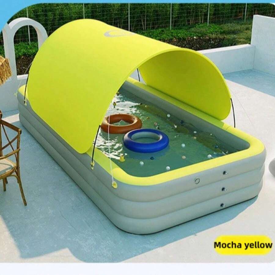 Summer Hot Adult Pool Family Party Outdoor Inflatable Swimming Pool Hanging Slide Summer Pool - Màu vàng - Xem 1