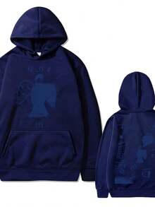 Milo J Men'S 111 Album Merch Hoodie - Casual & Comfortable Loose Fit Pul With Drawstring Hood Long Sleeves And Letter Print Design   Perfect For Fall/Winter Casual Wear Hoodie |   Relaxed Fit Hoodie |   Drawstring Hoodie Hoodie For Women Sweatshirts For Women Hoodies For Men 's Hoodie Sweatshirts For Men - 藏蓝色 - 查看 1