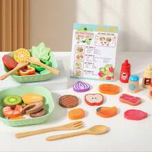 Kids DIY Salad Toy Set, Food Ingredient Recognition DIY Matching, Suitable For Boys And Girls Food Ingredient Recognition Creative DIY Food Pretend Play Toy Set, Children's Birthday Gift, Children's Day Gift - Multicolor - View 10