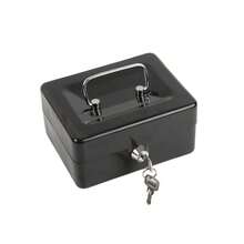 1pc Medium Steel Lockable Money Box With Coin Tray, Random Single Or Dual Slot Delivery - Black - View 5