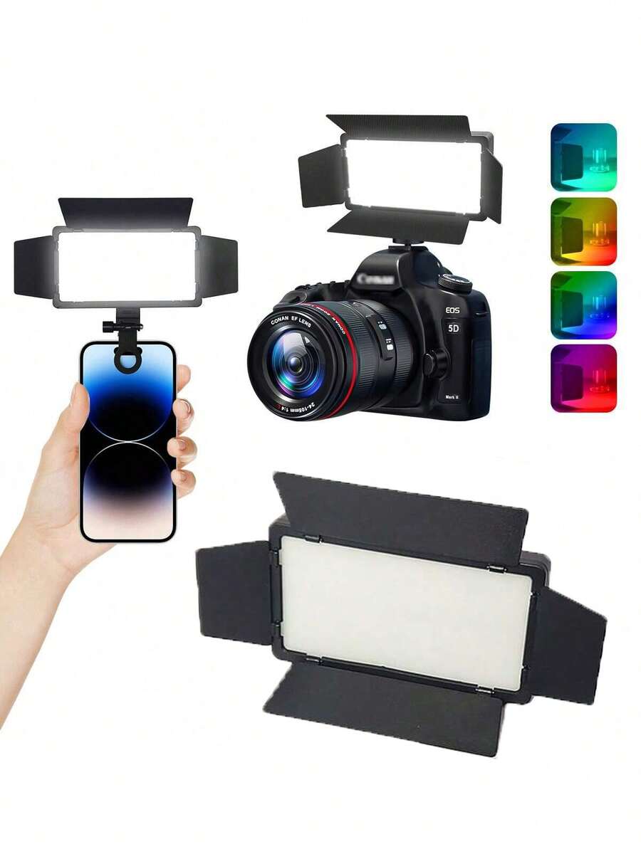 Đèn vòng vuông 15cm kèm kẹp, sạc USB, 3 nhiệt độ màu RGB, có thể điều chỉnh độ sáng, đèn selfie kẹp di động, thích hợp cho điện thoại, máy ảnh, chụp ảnh, phát trực tiếp - Lựa chọn lý tưởng! - Một cỡ - Xem 1