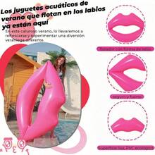 TendenciaCama Flotante Inflable Labios 1.8m Pvc ColchonetaCalidad premium - labios rosados - Ver 7