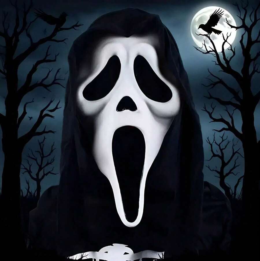 TendenciaGhost Face Scream Halloween Scream Máscara De Scream Fantasma Halloween Scream Cosplay Ghost Face Scream de primera calidad - Negro - Ver 1