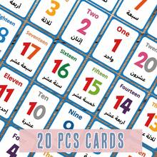 1 Set Bilingual Arabic-English Animals/Number/Fruit Learning Cognitive Flashcards, Arabic Writing And Alphabet Recognition Tool, Interactive Arabic Alphabet Learning Cards With Animals/Number/Fruit Illustrations - Multicolor - View 4
