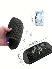 1 pieza Molde de bandeja de cubitos de hielo de silicona, 160 cubitos de hielo pequeños de fácil liberación y enfriamiento rápido, contenedor de almacenamiento apilable, duradero y suave - Multicolor - Ver 2