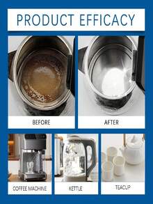 JAYSUING Tabletas efervescentes para la limpieza de la cal, limpieza y renovación de ollas y cafeteras con manchas resistentes y cal, surtido aleatorio de modelos nuevos y antiguos - Multicolor - Ver 5