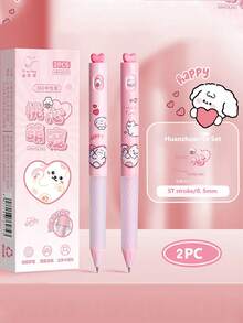 1pc Cute Twist Pen, 0.5mm Black Ink Smooth Writing Gel Pen With Kawaii Rabbit, Cat, Dog Cartoon Design, 360° Rotatable Ballpoint Pen, Quick-Drying Signature Gel Ink Pen, Suitable For Women, Girls, Boys, Men, Office, School - Multicolor - View 15