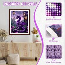 EMIEAUFG Dragon Diamond Art Kits For Adults, Purple Dragon And Castle Diamond Painting Kit For  And Beginners, 5D Round Full Drill Craft, Home Wall Decor 12\ X 16\ - SR70 - Xem 6